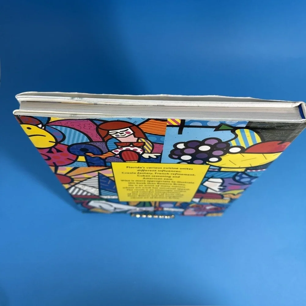 Romero Britto Signed Florida Cuisine Hardcover Cookbook Art‎ RARE VINTAGE